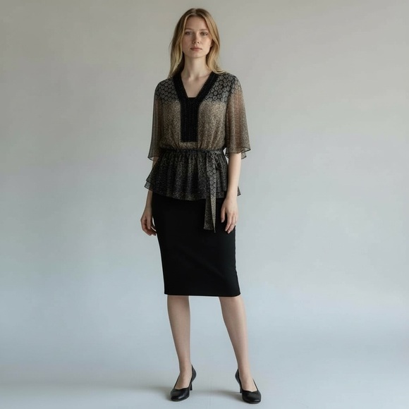 ~ BADGLEY MISCHKA~ Élégant Special Attire Blouse~Lovely~ size Small - Picture 15 of 15